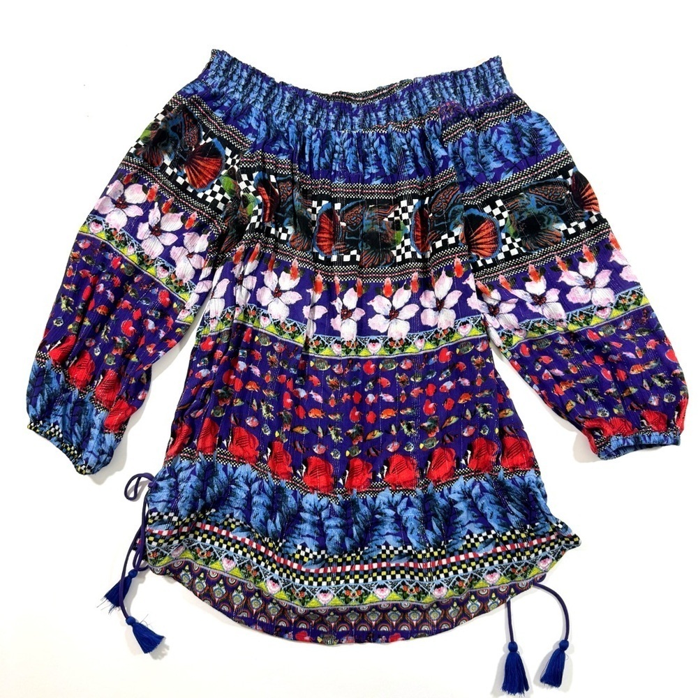 Desigual Andrea Gypsy Off Shoulder Blouse Tunic - Picture 4 of 10